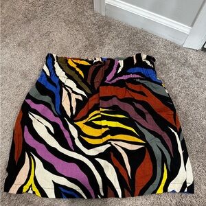 Who What Wear Multicolor Abstract Mini Skirt